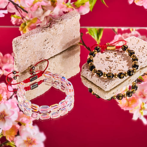 Mini-Regenbogen-Supernova-Galaxie-Glaskiesel x rotes Schnurarmband